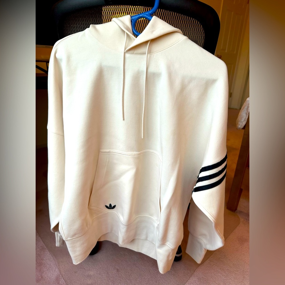 Adidas beige white wonder original trefoil hoodie size S